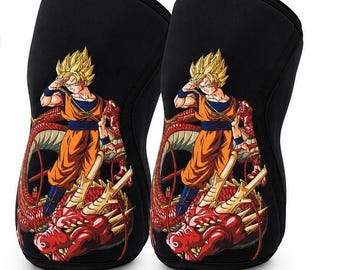 Rodilleras de 7 mm inspiradas en el anime para levantamiento de pesas, powerlifting y entrenamiento cruzado / Par / Soporte de compresión de neopreno premium