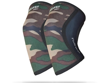Camo Knee Sleeves, 5mm Neoprene, Gym Weightlifting Support