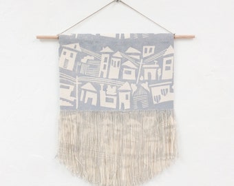 Small Houses Wall Hanging in Grey
