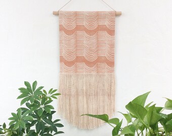 Medium Wave Wall Hanging in Salmon