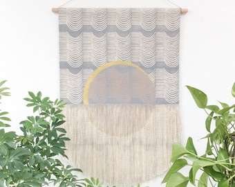 Grey Wave Eclipse Wall Hanging
