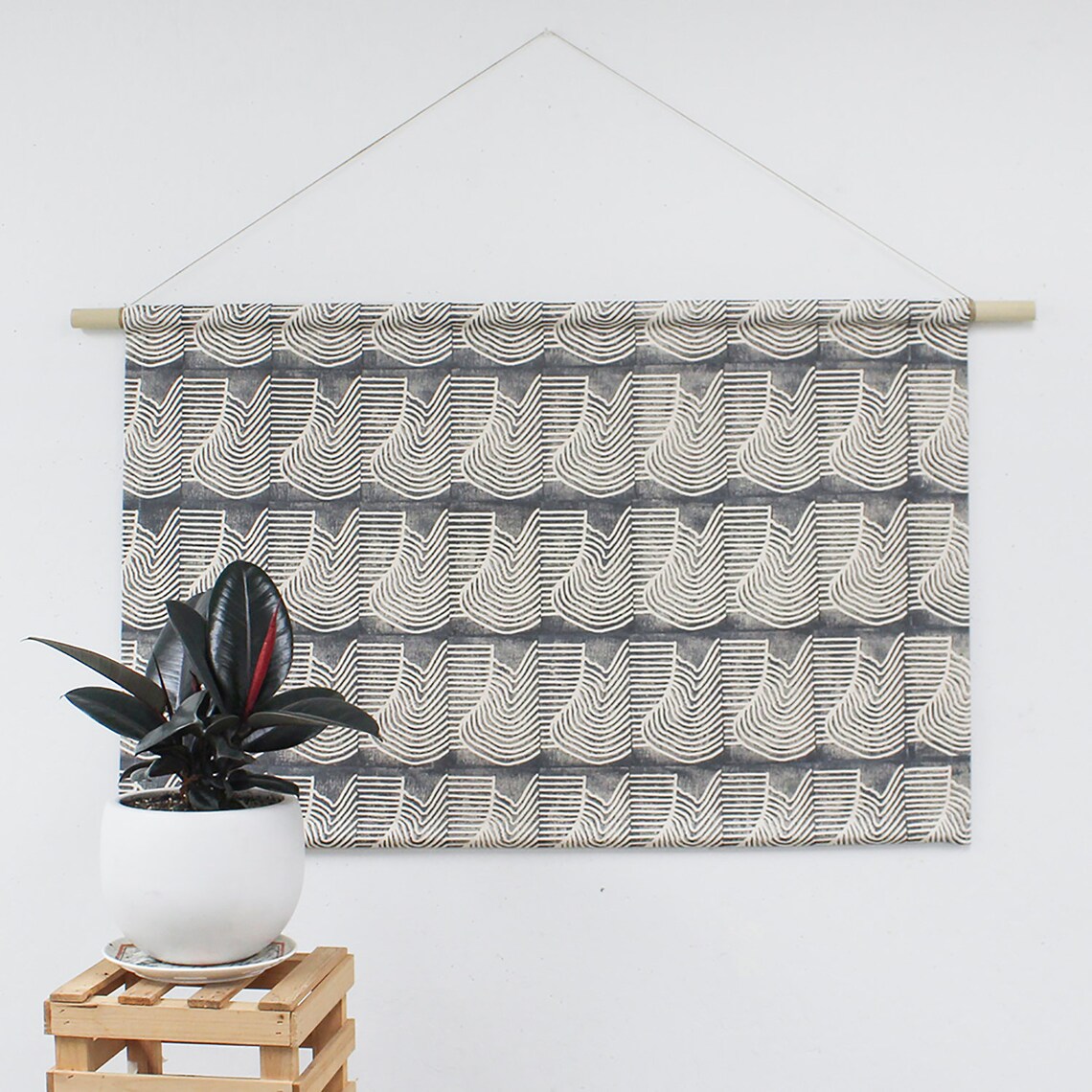 Flood Faux Headboard Wall Hanging Black Pearl Etsy