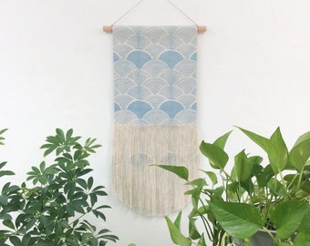 Medium Scallop Wall Hanging in Light Blue