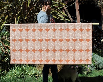 Scallop Faux Headboard Wall Hanging Burnt Orange