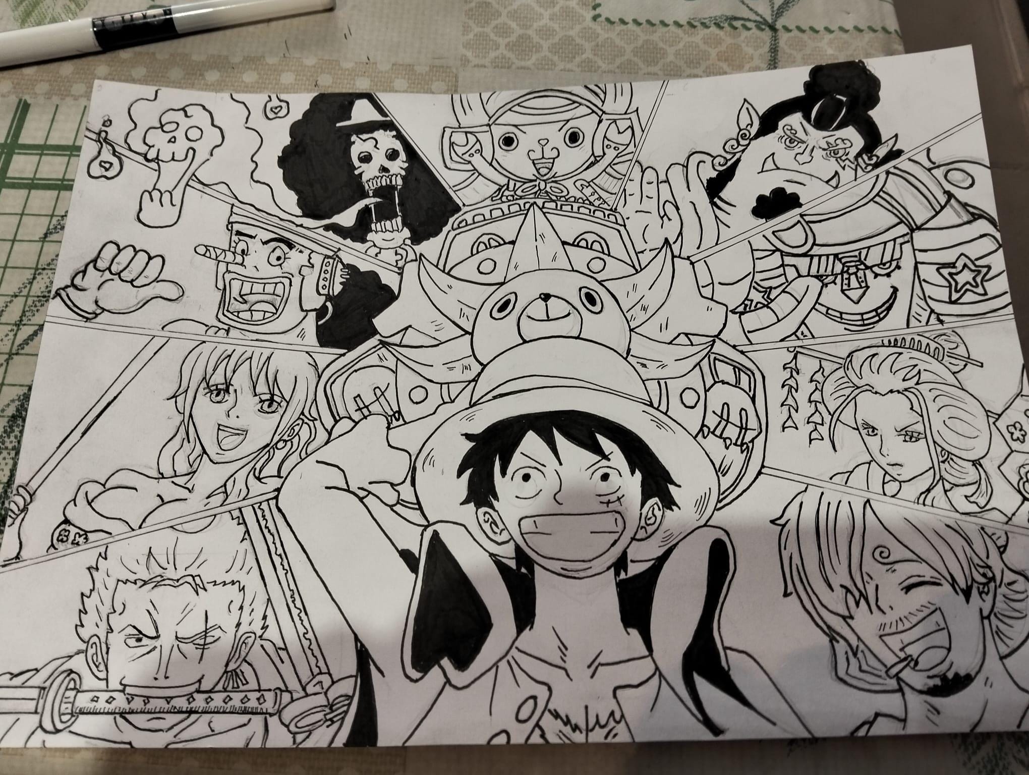 One Piece Drawing, Handmade - Etsy Israel