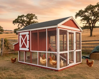 8x10 Chicken Coop Plans PDF, DIY Backyard Hen House Design, Step-by-step Building Guide