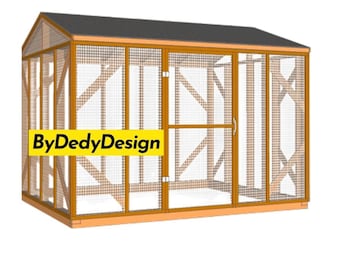 8x10 Chicken Coop Run Plans, DIY Backyard Hen House Design, Step-by-step Building Guide