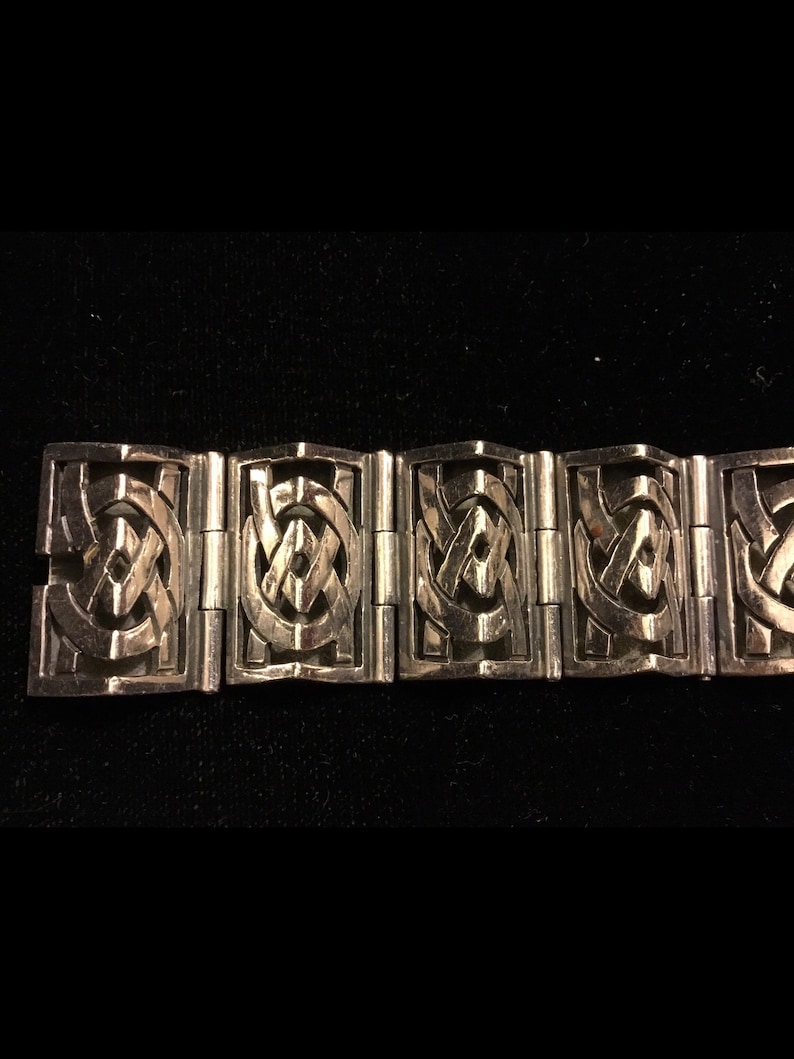Vintage Heavy Sterling Silver Bracelet Etsy