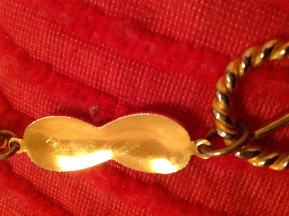 Vintage Gucci Iconic Amber & White Enamel Chain B… - image 3