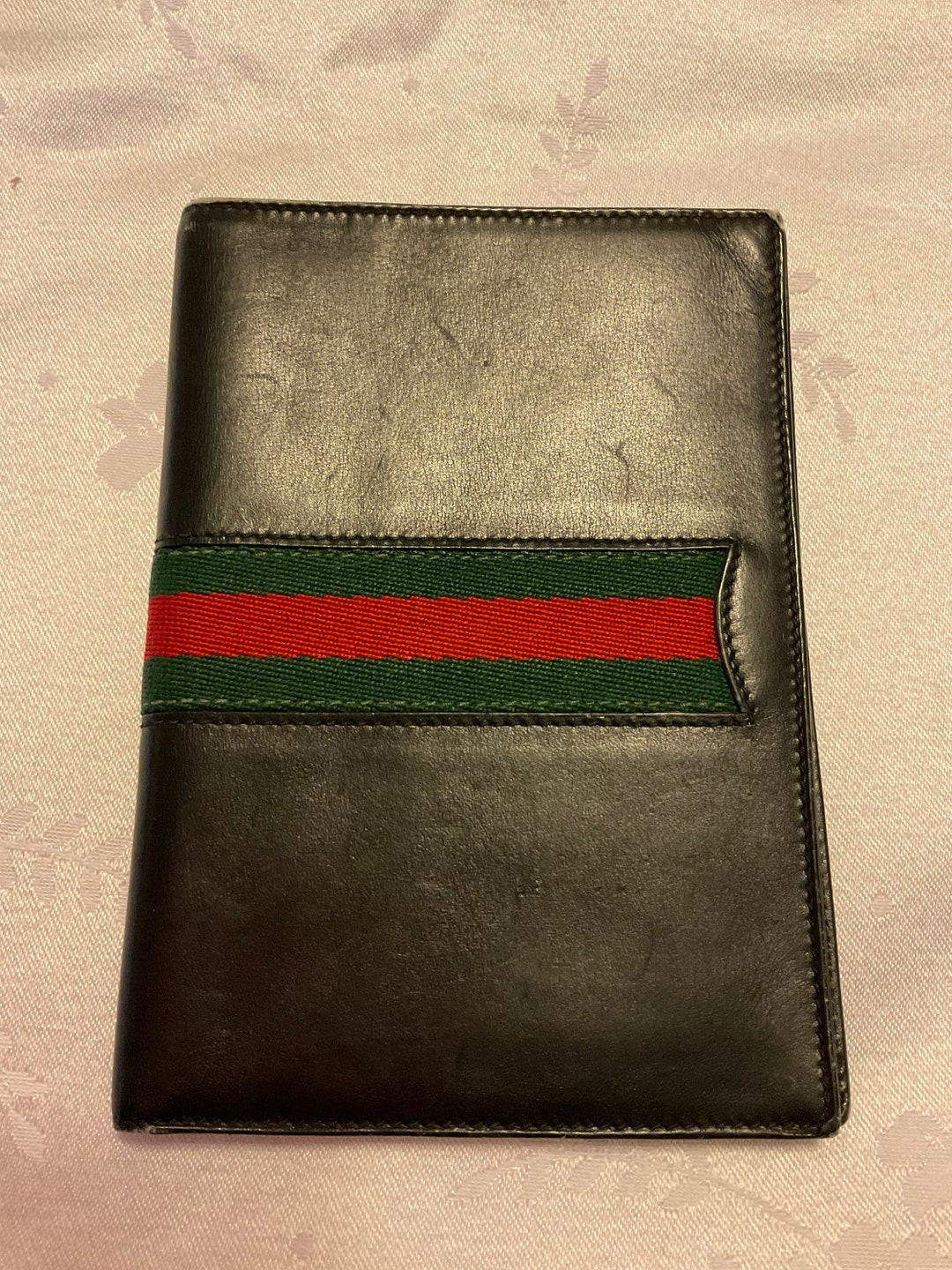 Vintage GUCCI Notebook Scratch Pad Black Leather Planner Etsy