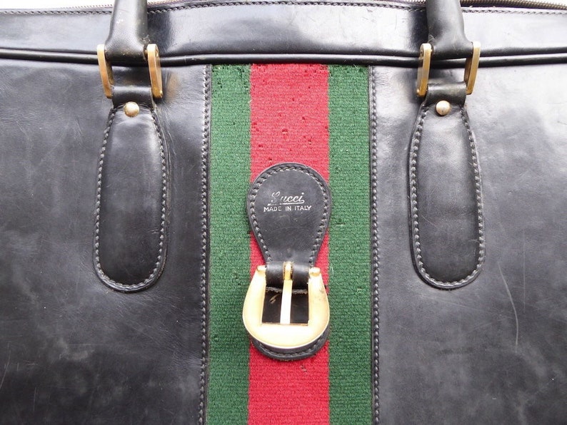 Vintage Gucci 3 Piece Luggage W/garment Bag Includes Original 1970