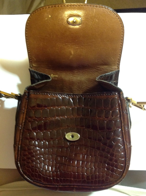 Louis Vuitton Brown Crocodile Leather Exotic Top Handle Shoulder Bucket Bag