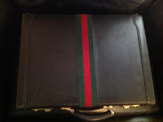 vintage gucci briefcase leather