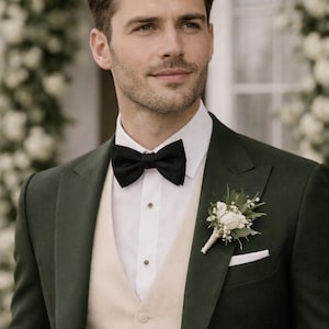 Green and beige 3 piece suit, Tailored suit, Made to measure. image 2