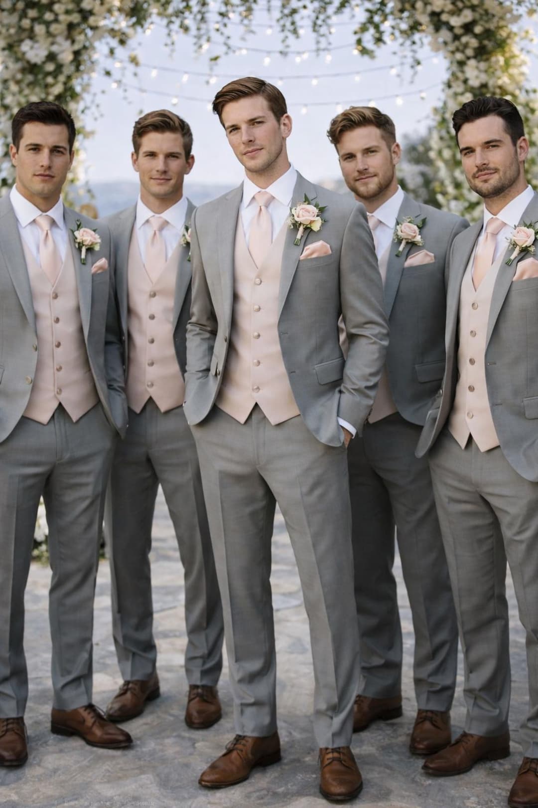 Grey and Light Pink 3 Piece Suit, Tailored Suit, Made to Measure. - Etsy