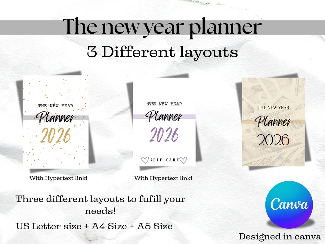2026 New Year Digital Planner , Printable Yearly & Monthly Planner ...