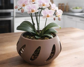 3D-Printed Orchid Pot – Elegant & Durable Design