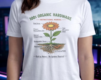 100% Organic Hardware Cotton Shirt, Funny Flower Diagram Hoodie, Science Nature Sweatshirt, Botanical Tee, No Updates Required Plant Gift