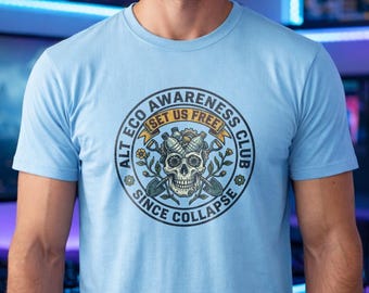 Eco Radical Earth First Machines Last Cotton Shirt | Nature Skull Activist Tee | Dark Green Apparel | Environmentalist Gift