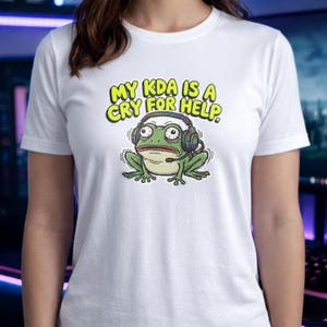 Rolig Gamer Groda-tröja | KDA Cry For Help-tröja | Gaminghoodie Meme | Streamer-tröja | E-sports-tröja med grafisk design | Videospelskläder