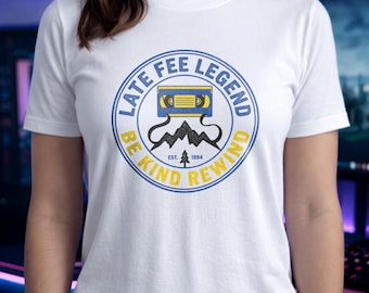 Late Fee Legend Be Kind Rewind Retro VHS Shirt, 90s Nostalgia Video Tape  Tee, Vintage Movie Lover Hoodie, Aesthetic Movie Rental Gift