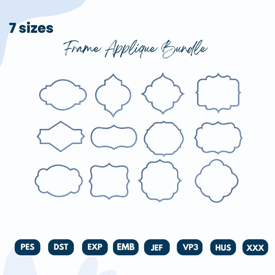 Frame Applique Design Set, Shape Appliques Embroidery, Monogram Border ...