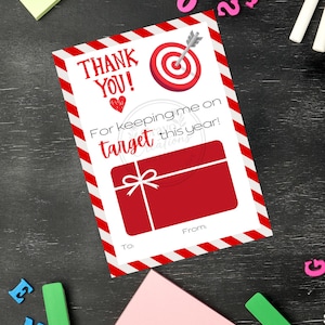 Thank You for Keeping Me on Target! Printable Gift Card Holder