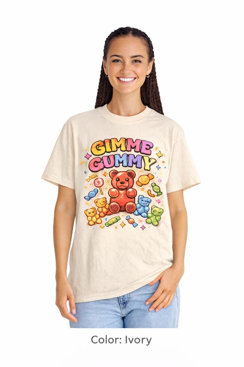Gimme Gummy T-shirt, Y2K Candy Gummy Bear Shirt, Comfort Colors Tee ...