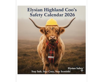 Highland Coo Safety Calendar 2026 – Funny Scottish Cow Gift (UK Edition)