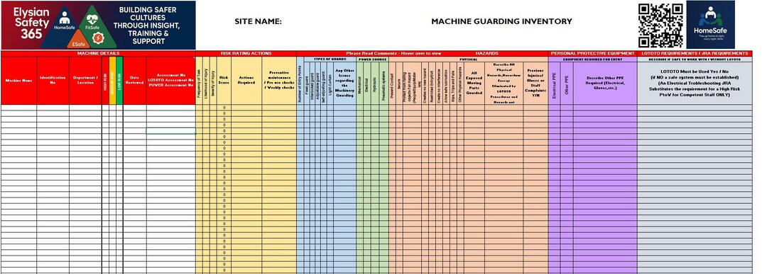 Machine Guarding Inventory | Homesafe Fitsafe E-safe - Etsy UK