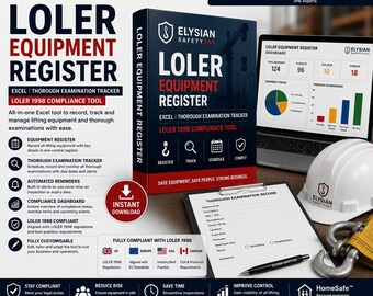 LOLER Equipment Register | Excel Thorough Examination Tracker | Lifting Equipment Compliance Tool