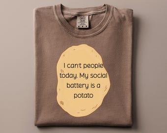 Funny Introvert Shirt | Social Battery | Anxiety Humor | Anti Social Club | Sarcastic Anxiety Shirt |  Funny Mental Health | Anxious Humor
