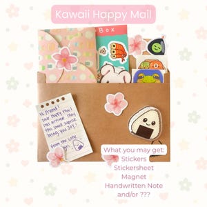 Kawaii Mystery Sticker Mail: Happy Stationery Surprise + 1 Bag Charm or KeyChain