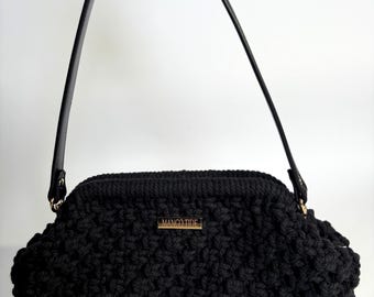 Handmade Macrame Crochet Bag – Boho Cotton Woven Purse