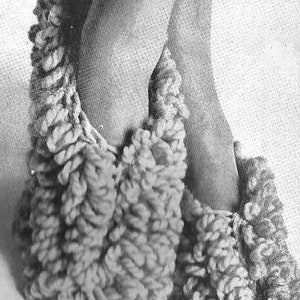 Loop Stitch Slippers Vintage Crochet Pattern PDF INSTANT DOWNLOAD