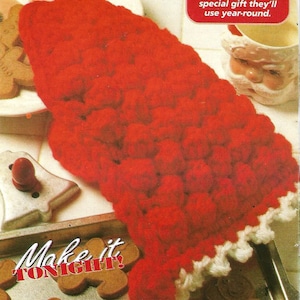 Red Hot Oven Mitt Vintage Potholder 90&#39;s Crochet Pattern PDF INSTANT DOWNLOAD