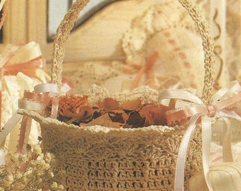 Flower Girl Heirloom Basket Vintage 1993 Crochet Pattern PDF INSTANT DOWNLOAD