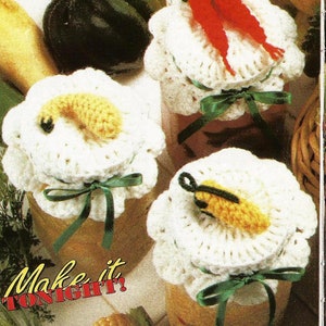 Canning Jar Covers Toppers Vintage 90&#39;s Crochet Pattern PDF INSTANT DOWNLOAD