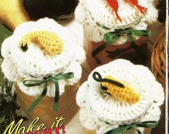 Canning Jar Covers Toppers Vintage 90's Crochet Pattern PDF INSTANT DOWNLOAD