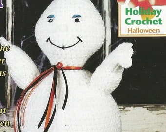 Halloween Friendly Ghost Vintage 2001 Holiday Crochet Pattern PDF INSTANT DOWNLOAD