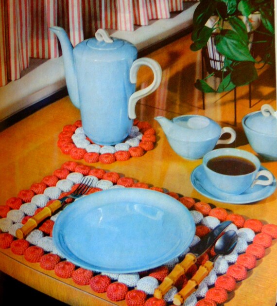 Bottle Cap Magic Place Mats Placemats Hot Plate Mat Vintage Etsy