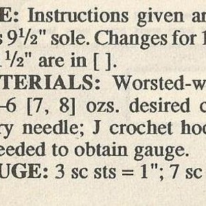 Slippers Booties w/Flower Motif Vintage 80's Crochet Pattern PDF INSTANT DOWNLOAD image 2