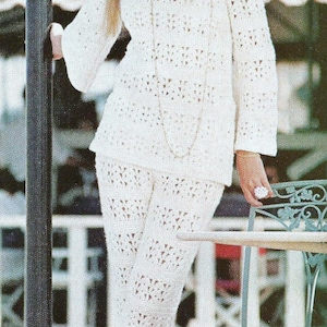 Pants & Shirt Top Set Vintage 60s or 70s Crochet Pattern PDF INSTANT DOWNLOAD