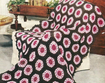 Pinwheel Christmas Xmas Holiday Afghan Vintage Crochet Pattern PDF INSTANT DOWNLOAD