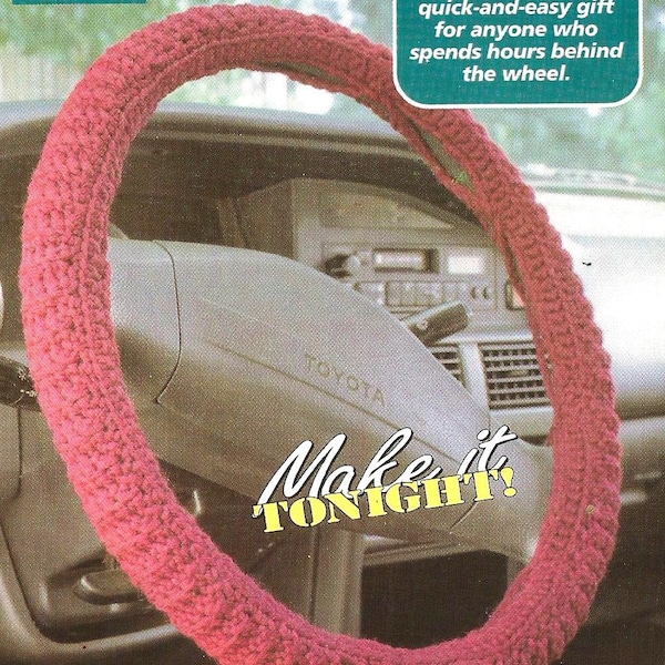 Car Vehicle Steering Wheel Cover Vintage 90's Crochet Pattern PDF INSTANT DOWNLOAD