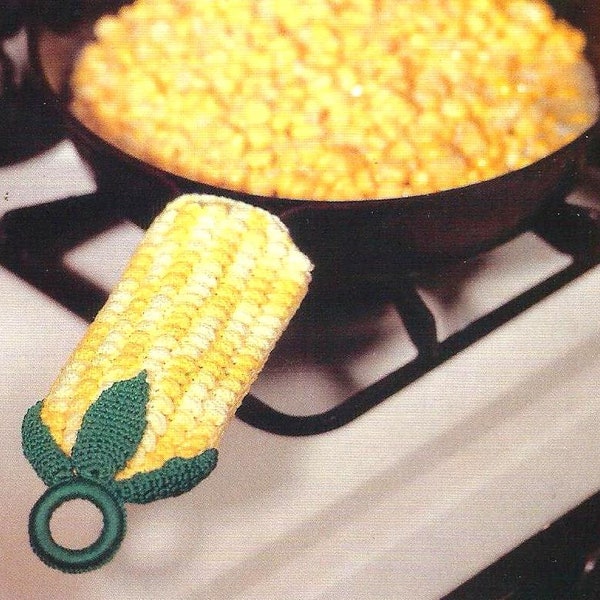 Ear Of Corn Pan Pot Handle Cover Vintage Crochet Pattern PDF INSTANT DOWNLOAD