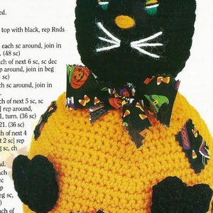 Halloween Cat In A Pumpkin Vintage 2001 Holiday Crochet Pattern PDF INSTANT DOWNLOAD