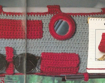 Car Visor Organizer Vintage 90's Crochet Pattern PDF INSTANT DOWNLOAD