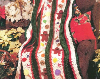 Visions Of Sugarplums Christmas Xmas Holiday Afghan Vintage 2000 Crochet Pattern PDF INSTANT DOWNLOAD