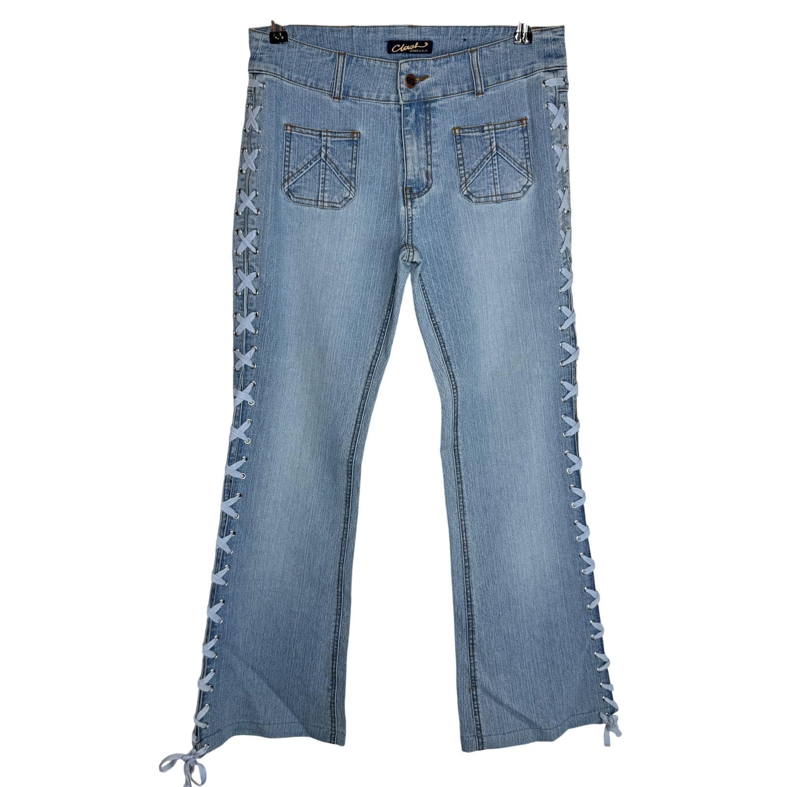 Y2k Lace up Jeans - Etsy
